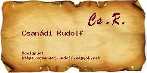 Csanádi Rudolf névjegykártya